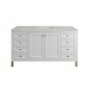 James Martin Vanities Chicago 60in Single Vanity, Glossy White w/ 3 CM Eternal Serena Top 305-V60S-GW-3ESR